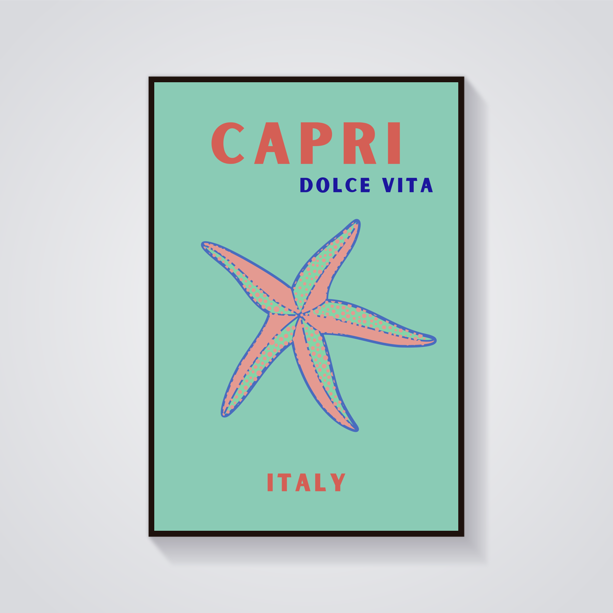 Preppy Capri Starfish Poster — vista frontale