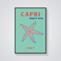 Preppy Capri Starfish Poster — vista frontale