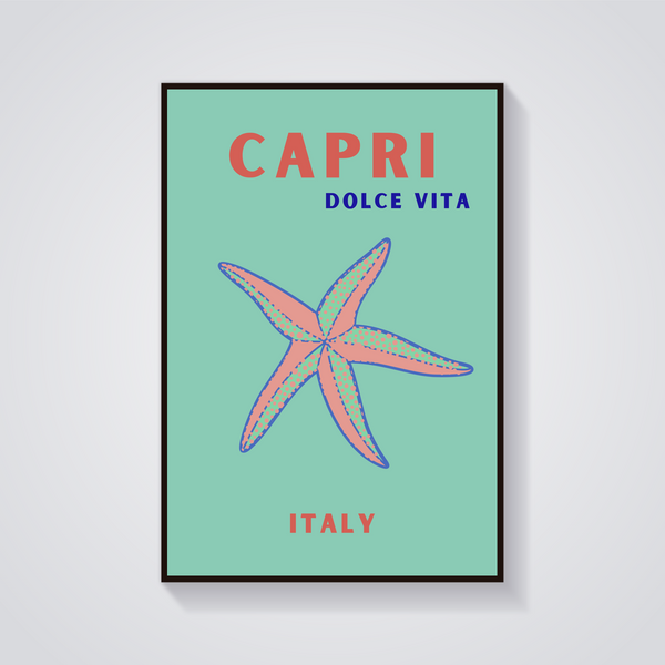 Preppy Capri Starfish Poster — vista frontale