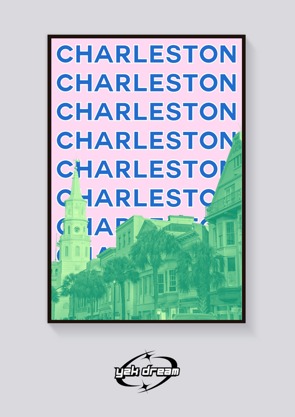 Preppy Charleston Cityscape Poster