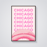 Preppy Chicago Bean Pink Poster