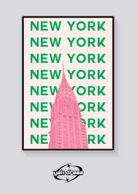 Preppy Chrysler Building New York Poster — vista posteriore