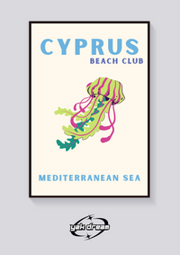 Preppy Cyprus Beach Jellyfish Poster — vista posteriore