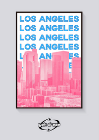 Preppy Downtown Los Angeles Retro Poster — vista posteriore