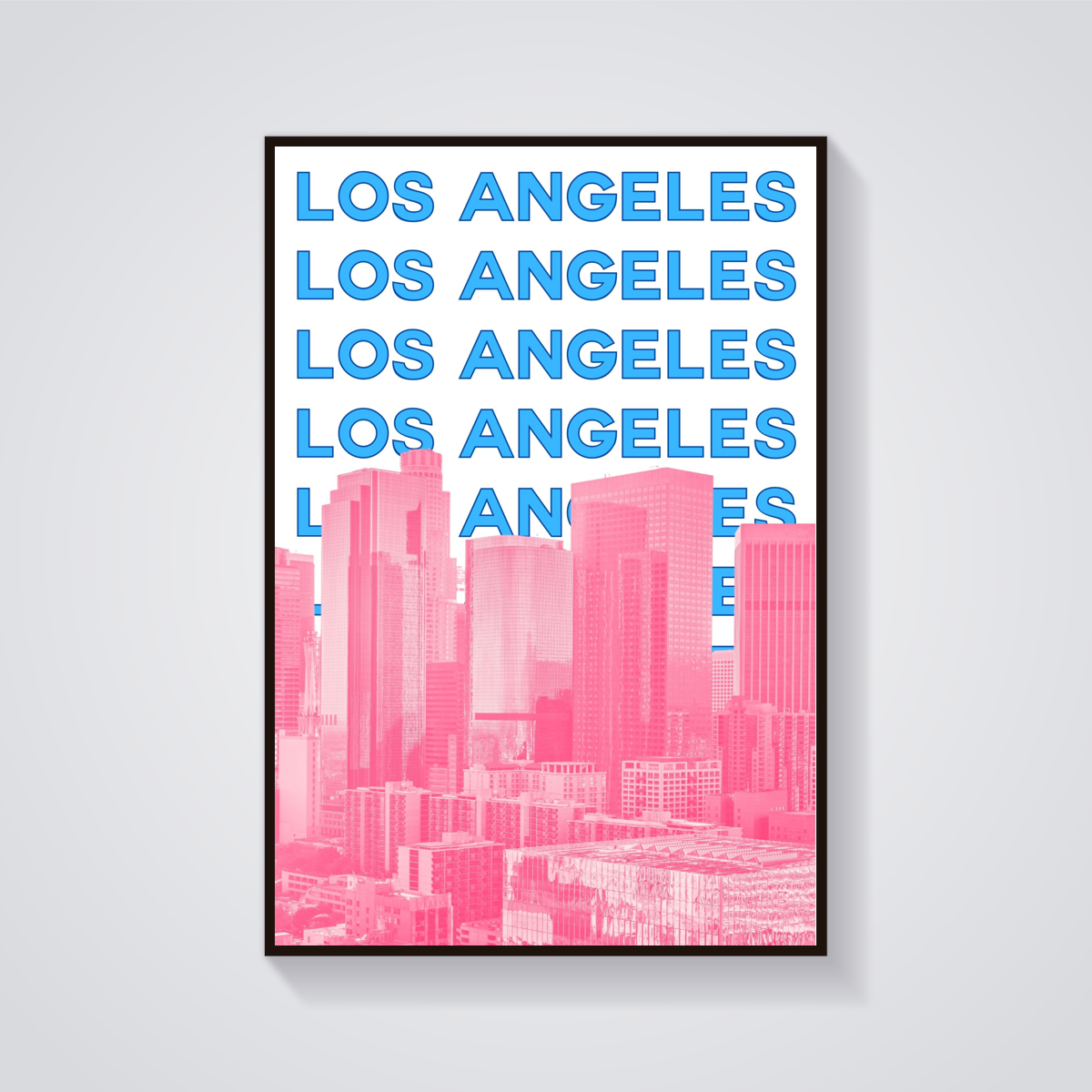 Preppy Downtown Los Angeles Retro Poster — vista frontale