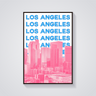Preppy Downtown Los Angeles Retro Poster
