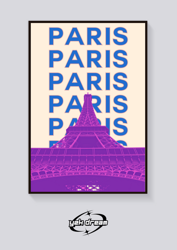 Preppy Eiffel Tower Paris Poster