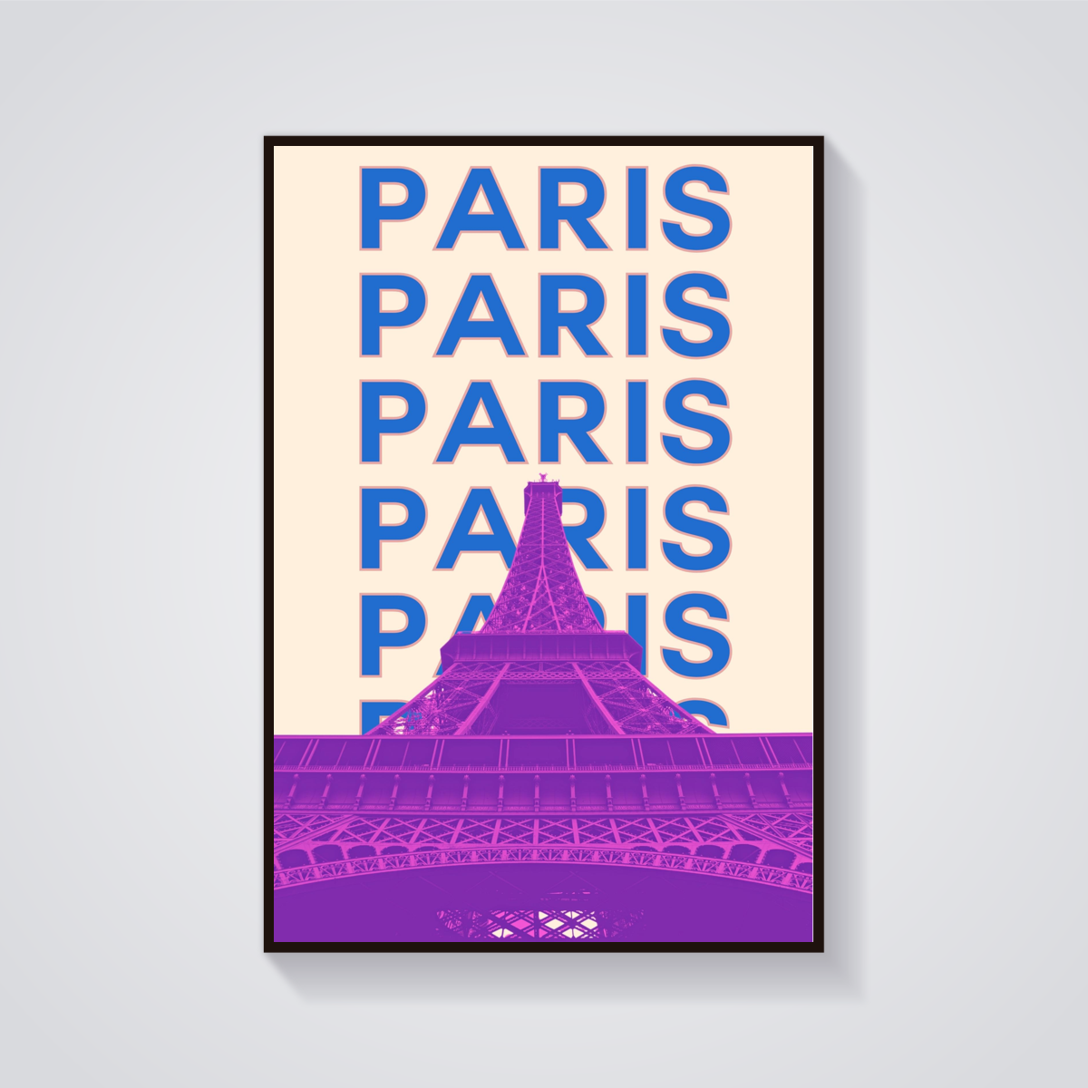 Preppy Eiffel Tower Paris Poster — vista frontale