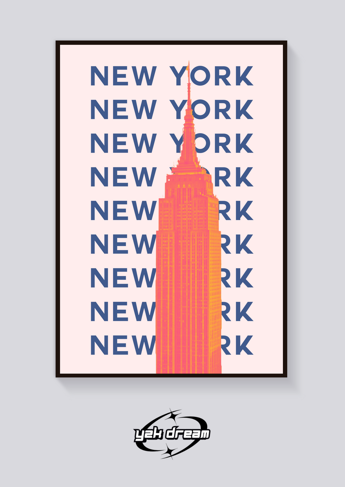 Preppy Empire State Building New York Poster — vista posteriore