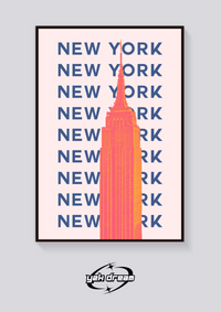 Preppy Empire State Building New York Poster — vista posteriore
