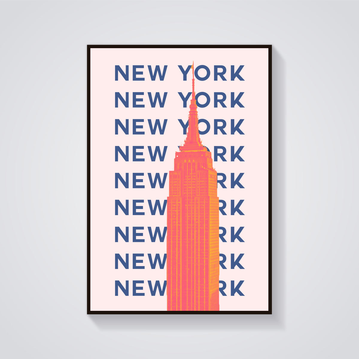 Preppy Empire State Building New York Poster — vista frontale