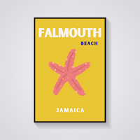 Preppy Falmouth Jamaica Starfish Poster — vista frontale