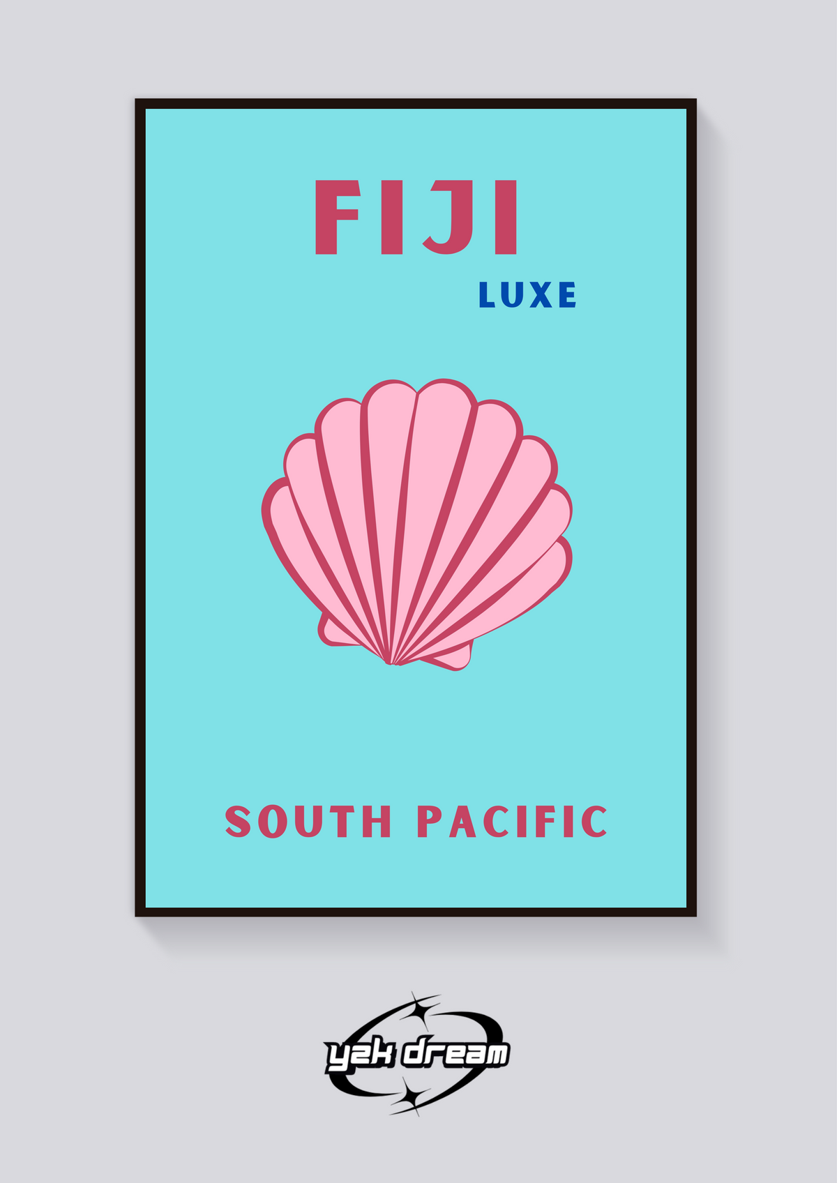 Preppy Fiji Seashell Poster — vista posteriore