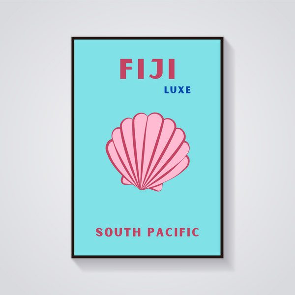 Preppy Fiji Seashell Poster — vista frontale