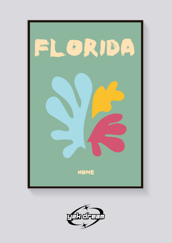 Preppy Florida Destination Retro Poster