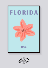 Preppy Florida Flower Aesthetic Poster — vista posteriore