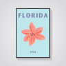 Preppy Florida Flower Aesthetic Poster