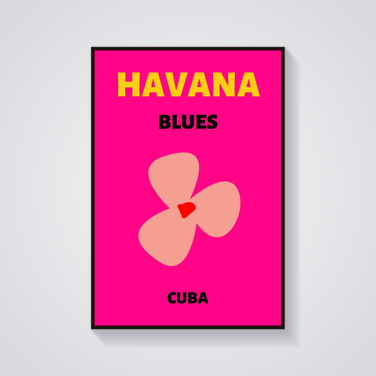 Preppy Havana Cuba Flower Poster — vista frontale