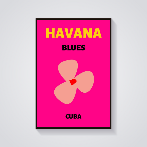 Preppy Havana Cuba Flower Poster — vista frontale