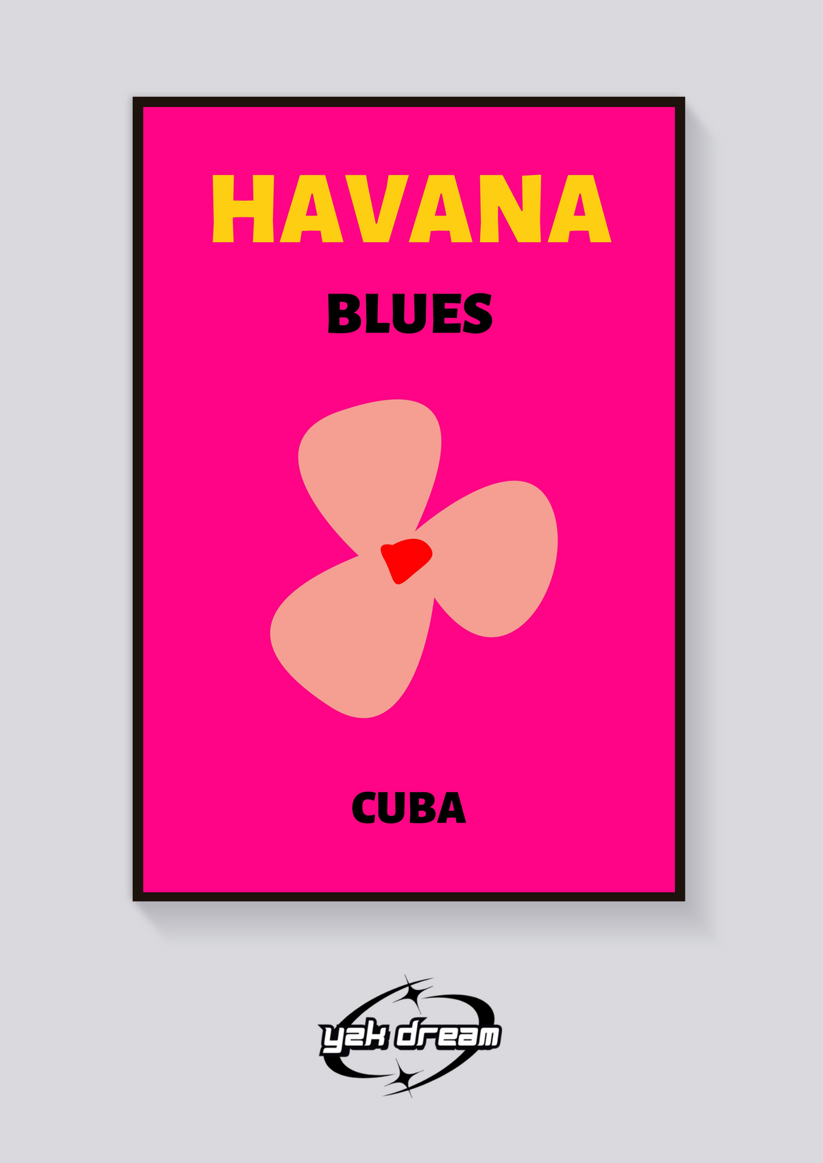 Preppy Havana Flower Cuba Poster — vista posteriore