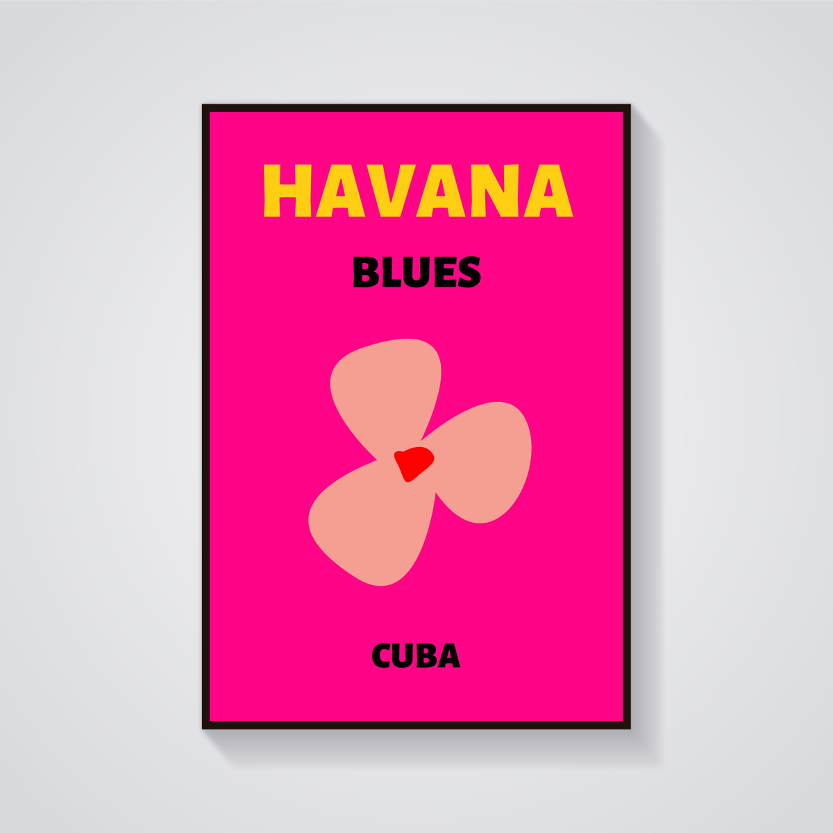 Preppy Havana Flower Cuba Poster — vista frontale