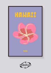 Preppy Hawaii Plumeria Beach Poster — vista posteriore