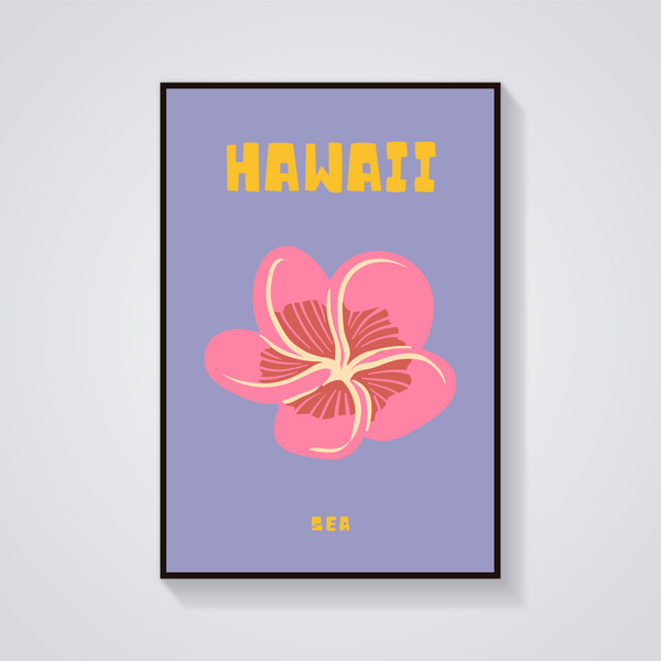 Preppy Hawaii Plumeria Beach Poster — vista frontale