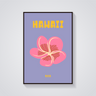 Preppy Hawaii Plumeria Beach Poster