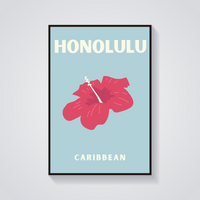 Preppy Honolulu Hibiscus Poster — vista frontale