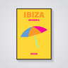 Preppy Ibiza Beach Umbrella Poster