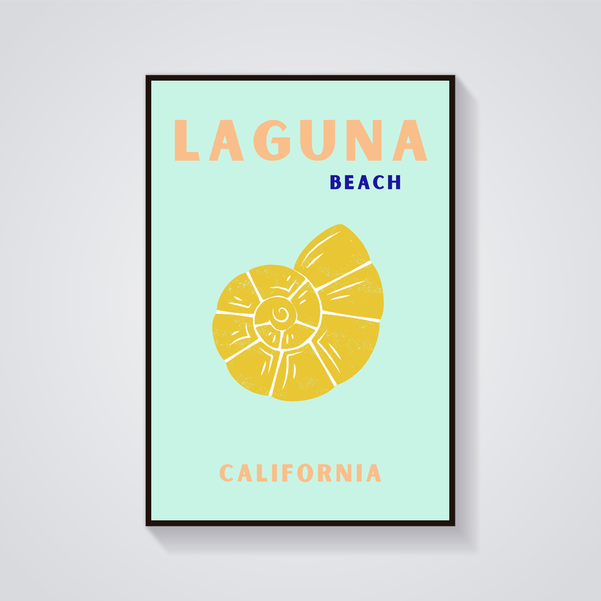 Preppy Laguna Beach Seashell Poster — vista frontale