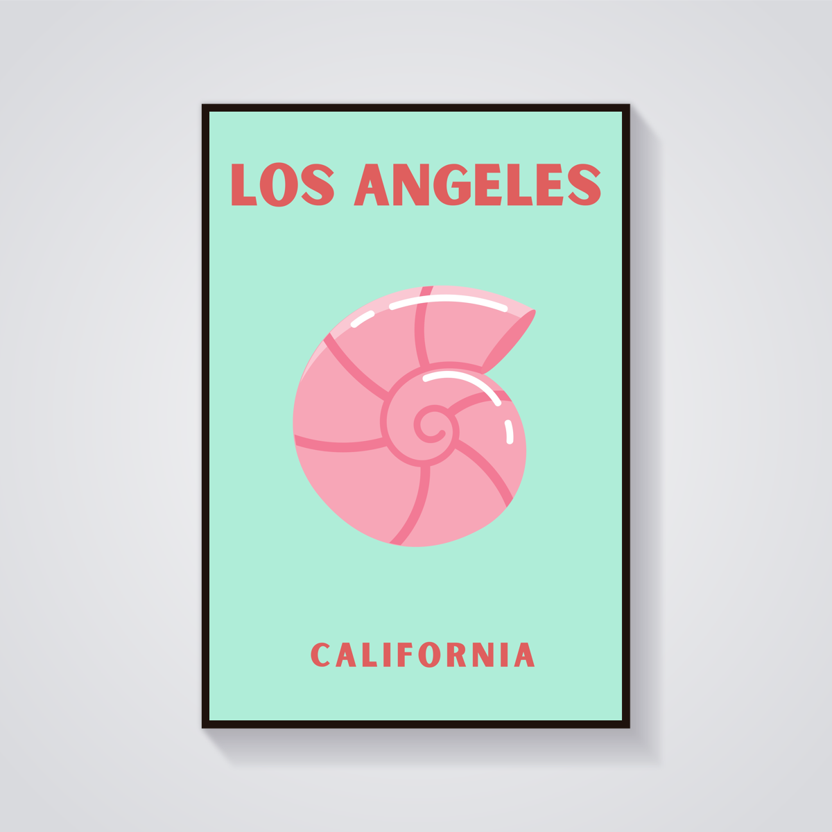 Preppy Los Angeles Seashell Poster — vista frontale