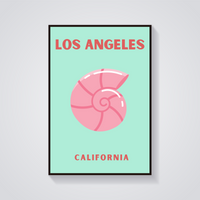 Preppy Los Angeles Seashell Poster — vista frontale