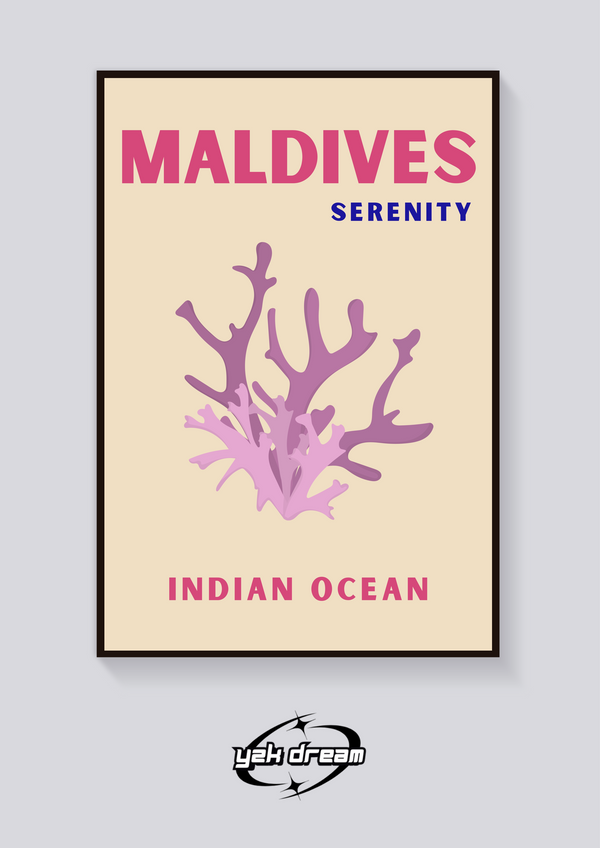 Preppy Maldives Coral Poster