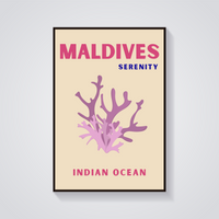Preppy Maldives Coral Poster — vista frontale