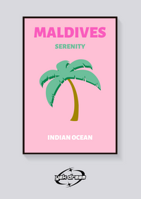 Preppy Maldives Palm Beach Poster — vista posteriore