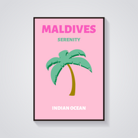 Preppy Maldives Palm Beach Poster — vista frontale