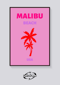 Preppy Malibu Beach Palm Poster — vista posteriore