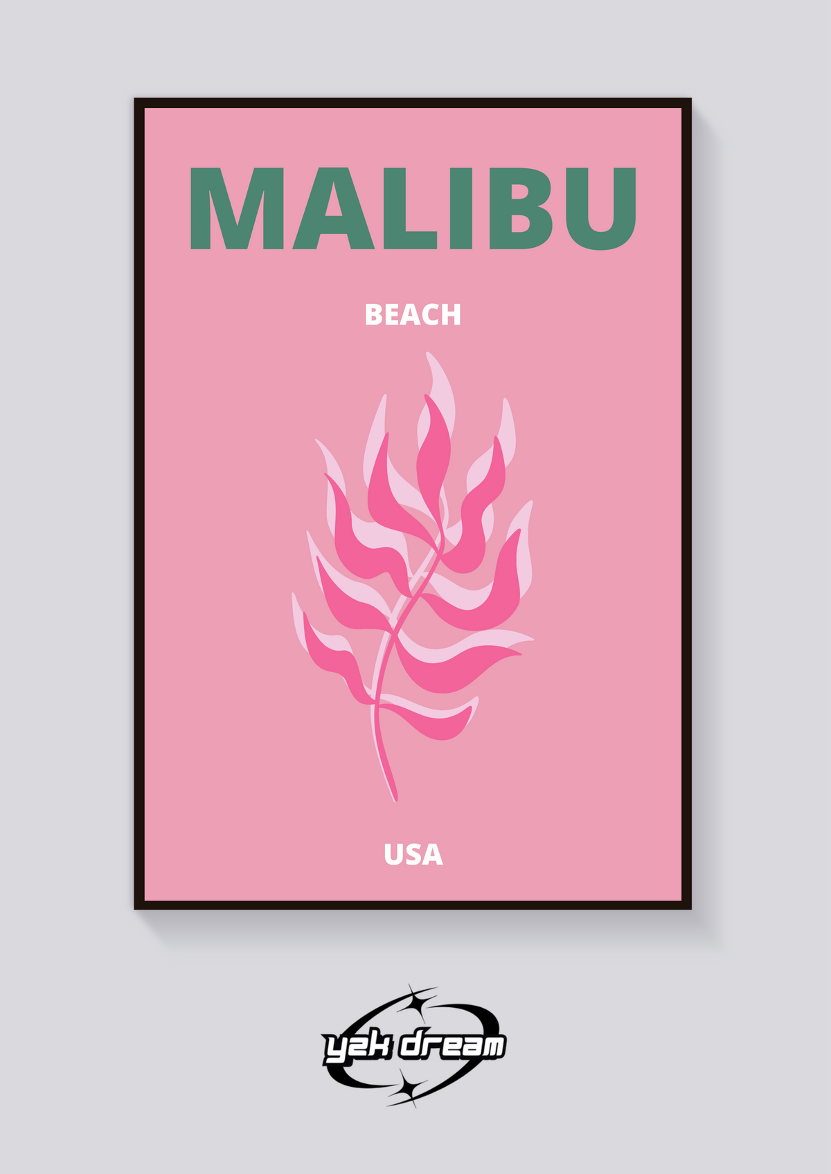 Preppy Malibu Beach USA Poster — vista posteriore