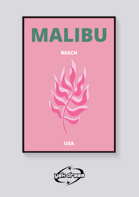 Preppy Malibu Beach USA Poster — vista posteriore