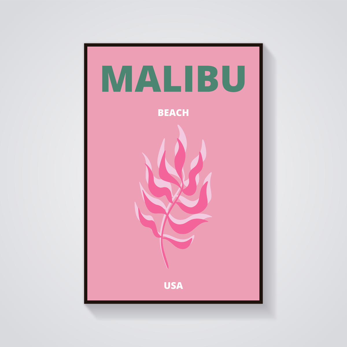 Preppy Malibu Beach USA Poster — vista frontale