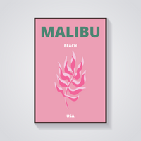 Preppy Malibu Beach USA Poster — vista frontale