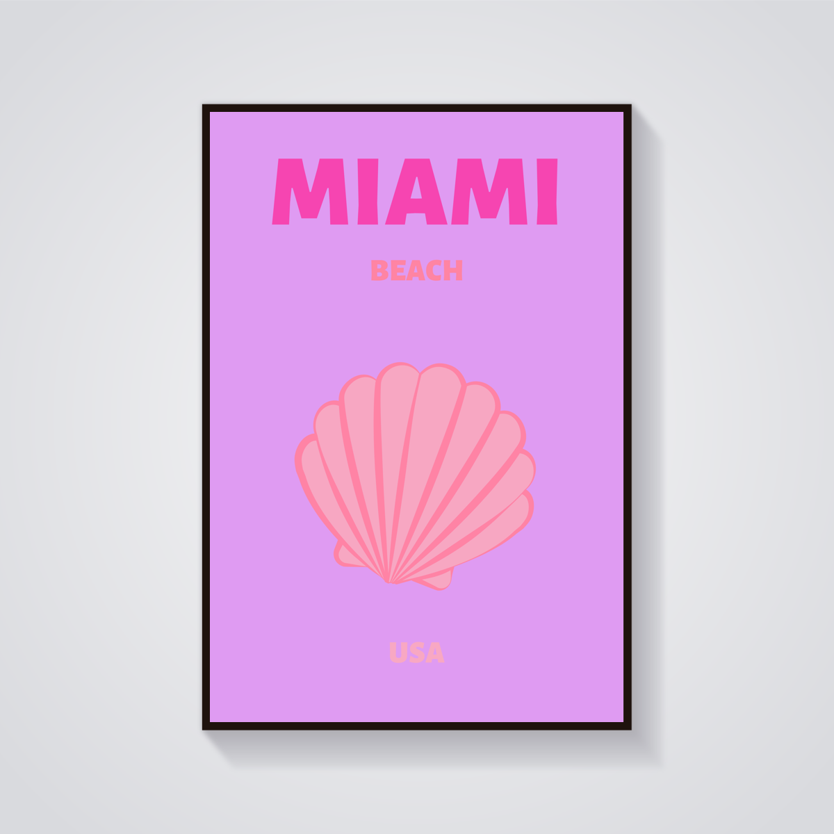 Preppy Miami Beach Seashell Poster — vista frontale