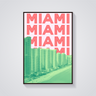 Preppy Miami Beach Skyline Poster