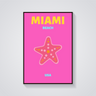 Preppy Miami Beach Starfish Poster