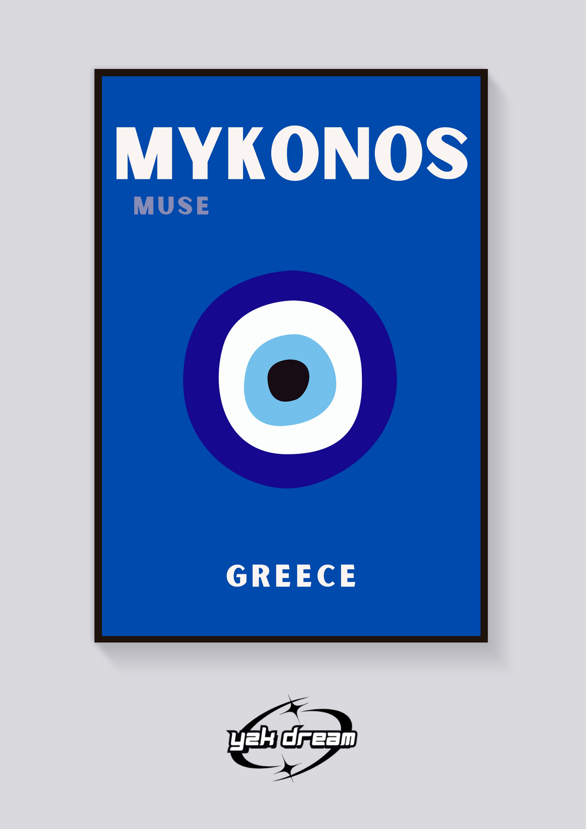 Preppy Mykonos Evil Eye Poster — vista posteriore