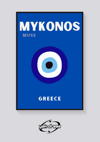 Preppy Mykonos Evil Eye Poster — vista posteriore