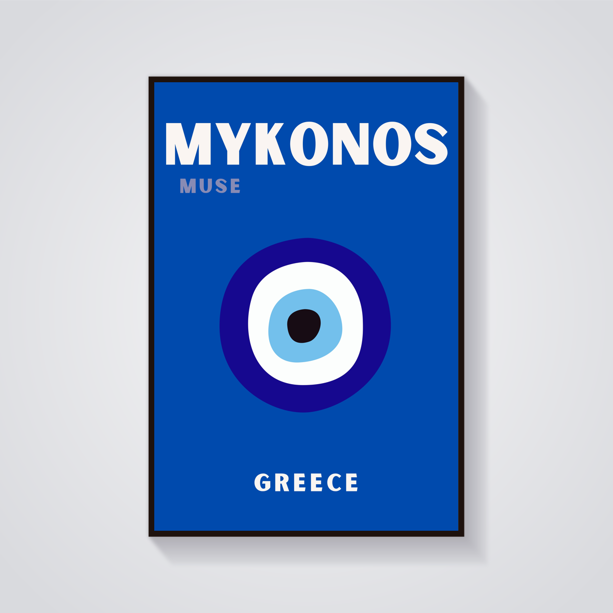 Preppy Mykonos Evil Eye Poster — vista frontale