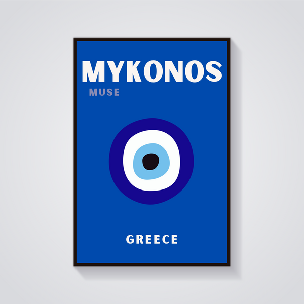Preppy Mykonos Evil Eye Poster — vista frontale