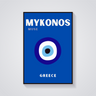 Preppy Mykonos Evil Eye Poster